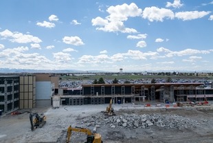 Demolition site from terminal ramp perspective 