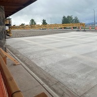 Curb construction, east side equipment 