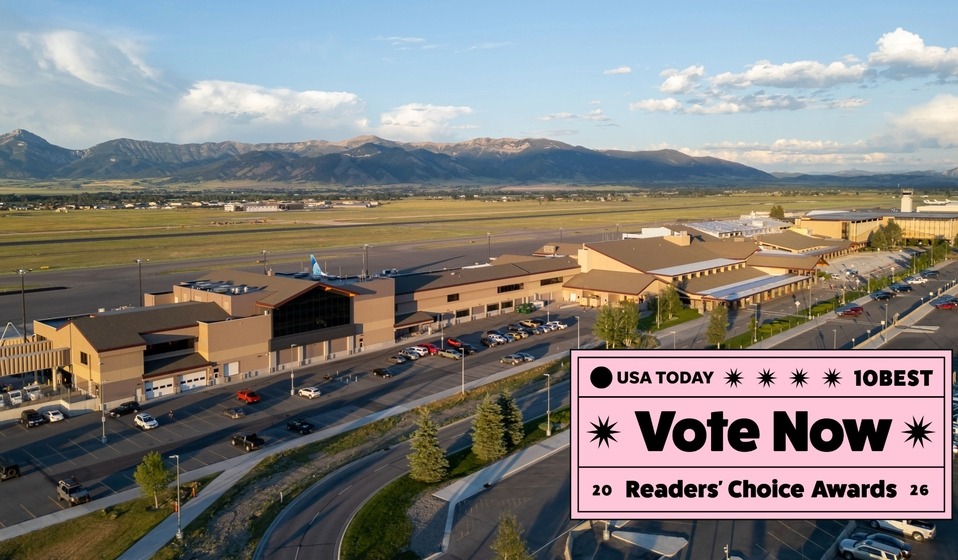 BZN Airport with USA TODAY's 10 Best logo 